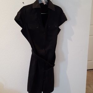 Express amazing black button up dress with belt